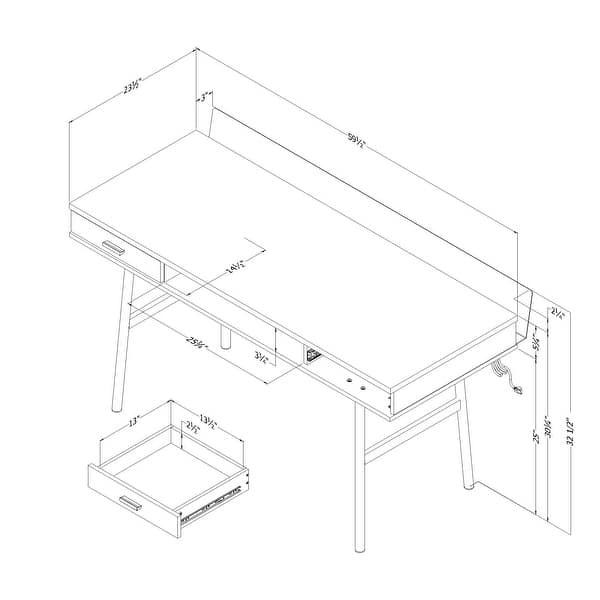 South Shore Edmon Desk with 2 Drawers