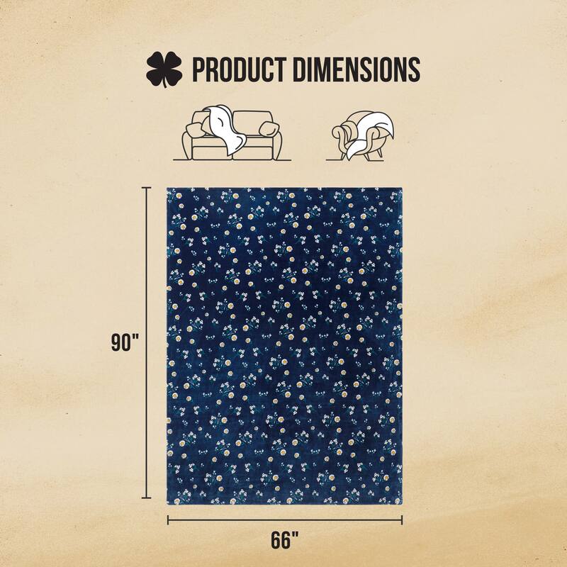 Lucky Brand Daisy Plush Throw Blanket