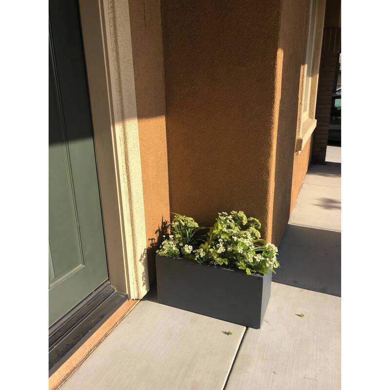 Durx-litecrete Lightweight Concrete Modern Long Granite Color Low Planter-Large - 31.1'x14.6'x14.8'