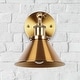 preview thumbnail 3 of 12, Industrial Brass Wall Sconce with Metal Cone Shade