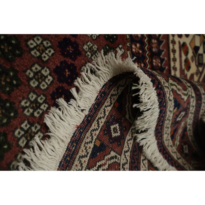 Hand Knotted Oriental 100% Wool Carpet Traditional Geometric Oranges & Rust Afshar Area Rug - 7' 7'' X 5' 3''