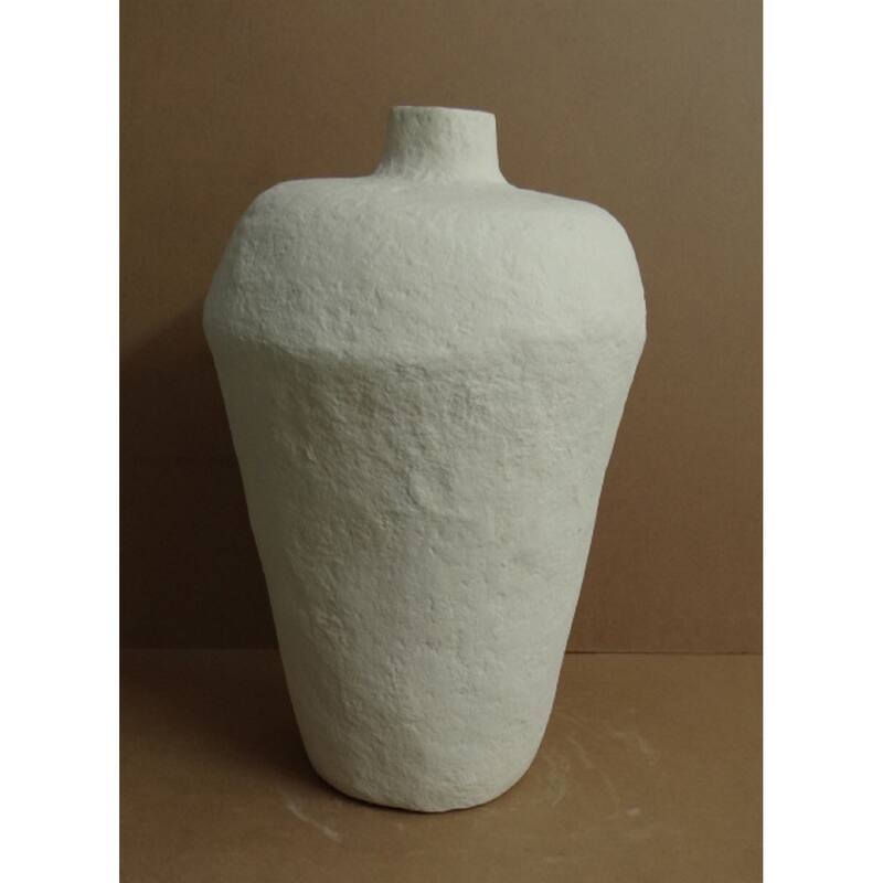 Paper Mache Vase - 23.5" - Off-White
