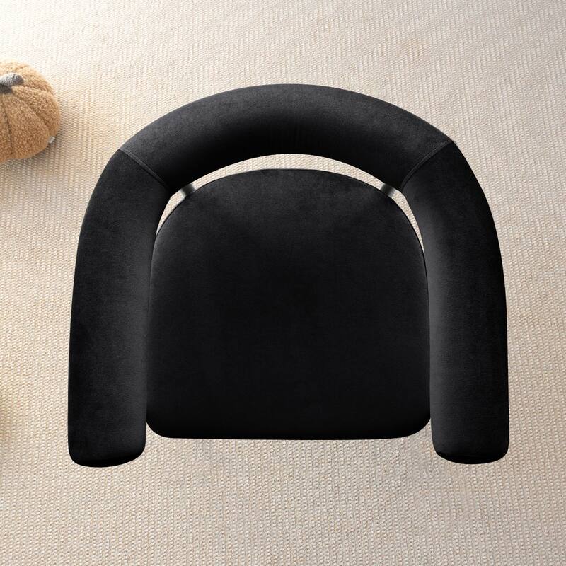 Modern 24" Upholstered Velvet Solid Back Counter Stool with Arms