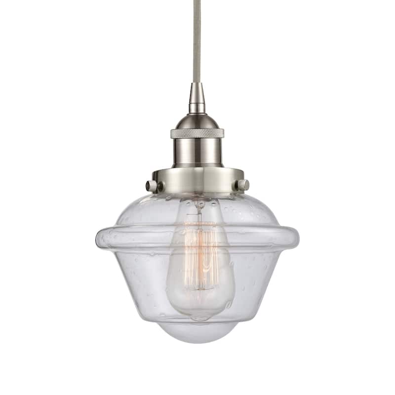 Innovations Lighting 616-1PH-10-8 Oxford Pendant Oxford 8" Wide Mini - Brushed Satin Nickel / Seedy