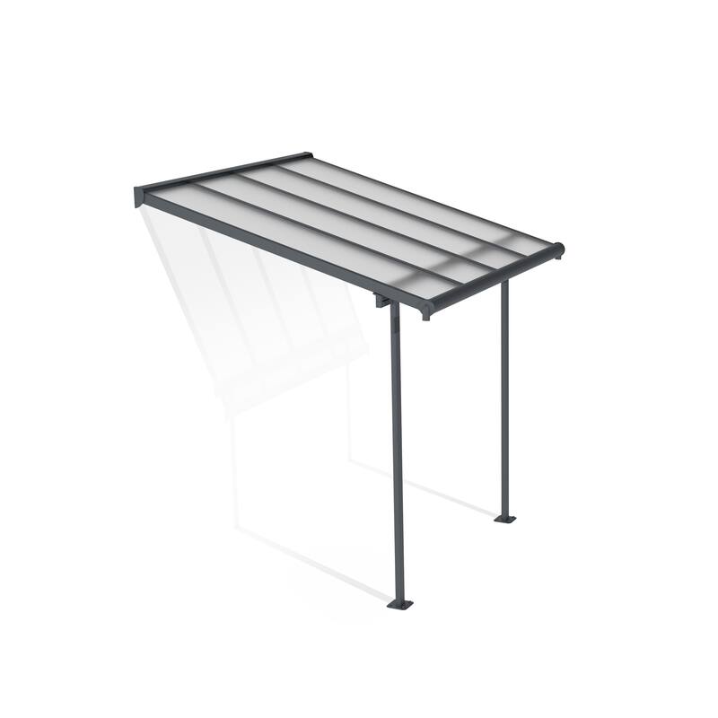 Sierra 7.5 ft. White & Grey Clear Panel Aluminum Patio Cover