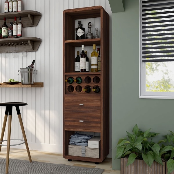 Furniture of America Sity Transitional Walnut Wine Cabinet. Opens flyout.