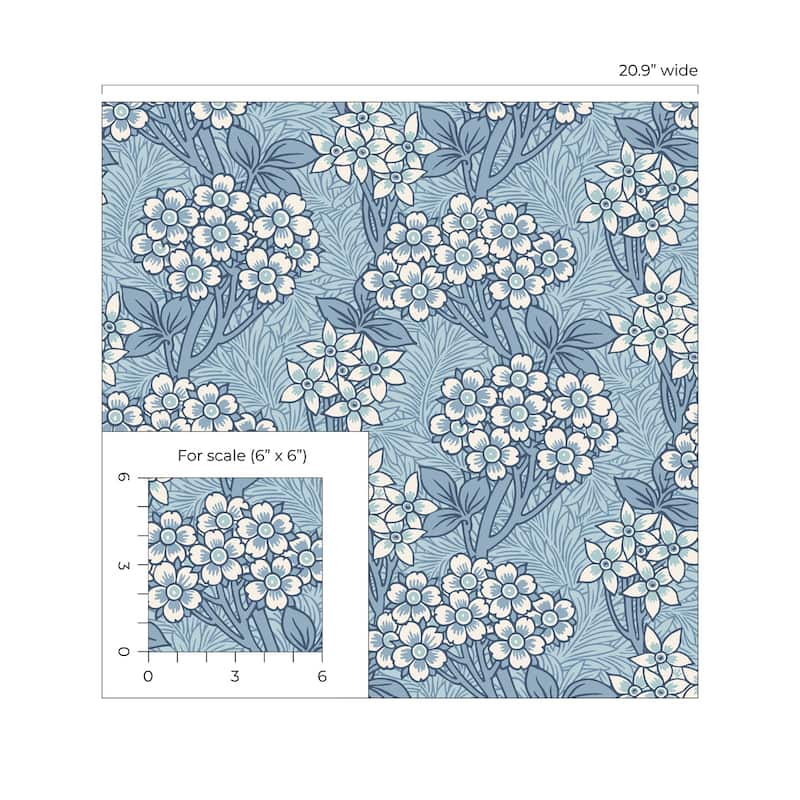 Seabrook Designs Floral Vine Nonwoven Unpasted Wallpaper