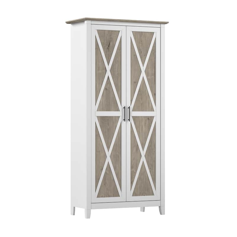 Key West Tall Storage Cabinet with Doors and Shelves by Bush Furniture