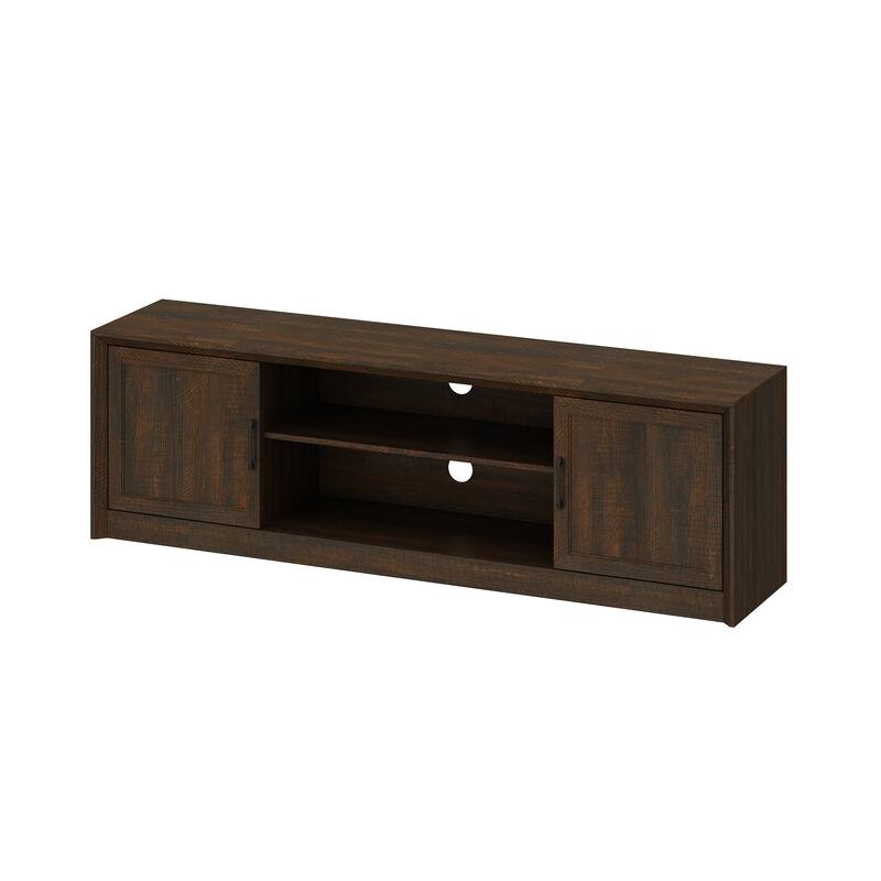 Modern TV Stand with Adjustable Shelf and Cabinet Doors, Media Console for 70” TV