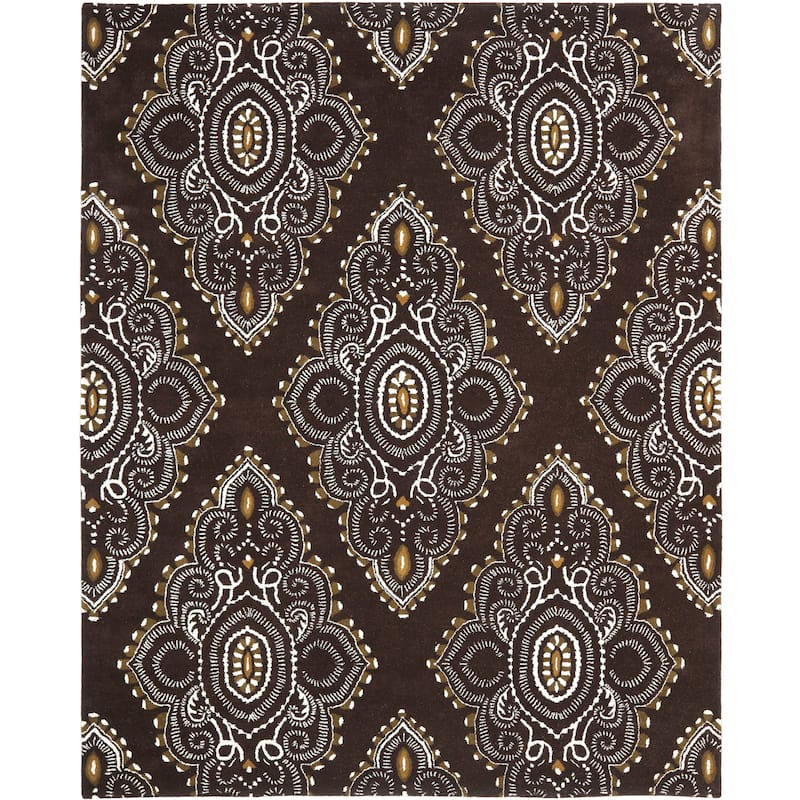 SAFAVIEH Handmade Wyndham Geanina Modern Wool Rug - 8' x 10' - Brown/Ivory