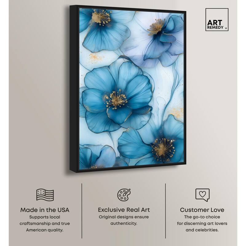 Gilded Cyanescence Canvas by Art Remedy
