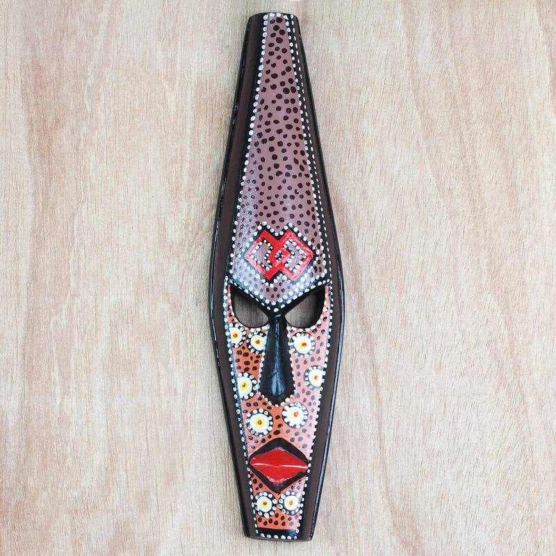 Handmade Epa Face African wood mask (Ghana)