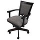 preview thumbnail 4 of 7, Swivel Wood Dining Caster Chair - 400 on Wheels - Custom Upholstery - 18 inch Seat Mojave Grey - Black