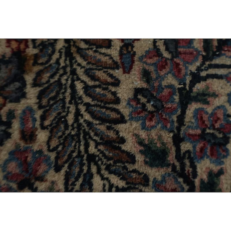 Hand Knotted Oriental 100% Wool Carpet Traditional All-Over Beige & Ivories Kerman Area Rug - 6' 5'' X 3' 7''