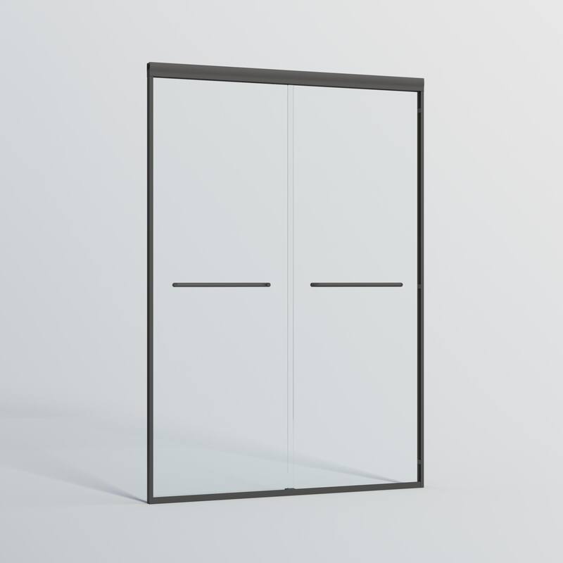 Double Sliding Shower Door, Semi-frameless