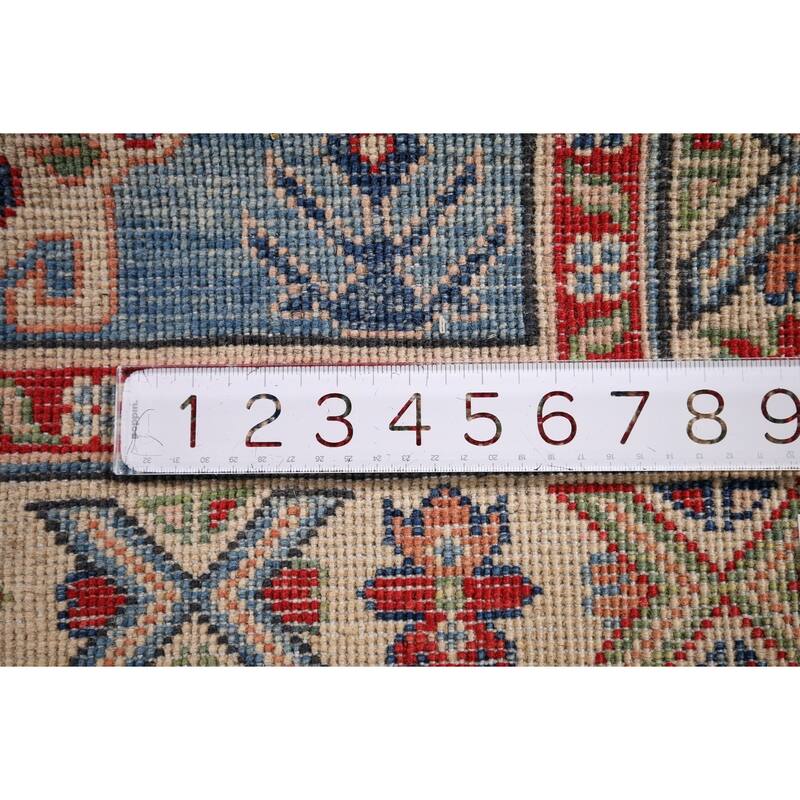 Kazak Accent Rug Handmade Foyer Wool Carpet - 2'7" x 3'10"