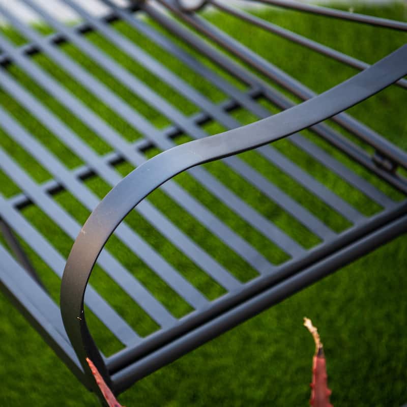XBrand 44"L Iron Sun-Patterned Seat for Two Indoor/Outdoor Bench