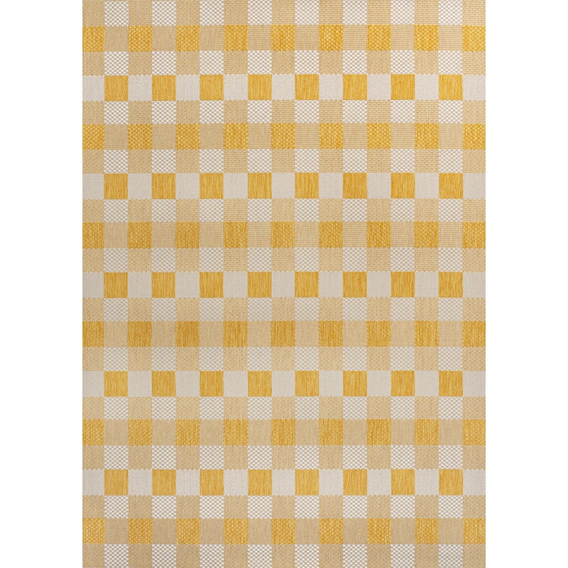 JONATHAN Y Biot Traditional Geometric Bold Gingham Black/Cream Indoor/Outdoor Area Rug - 4 X 6 - Yellow/Cream