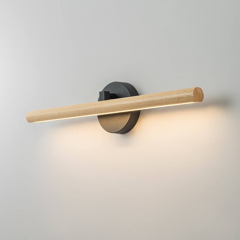 Adjustable Wood Dimmable LED Linear Wall Vanity Sconce Rustic Bathroom - 24.8 Inches