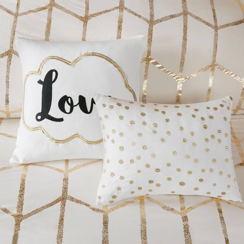 Intelligent Design Khloe Metallic Printed Duvet Cover Set