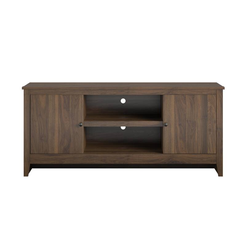 Roomfitters Modern TV Stand for TVs up to 65 Inches with Side Storage Cabinets, Engineered Wood, Walnut