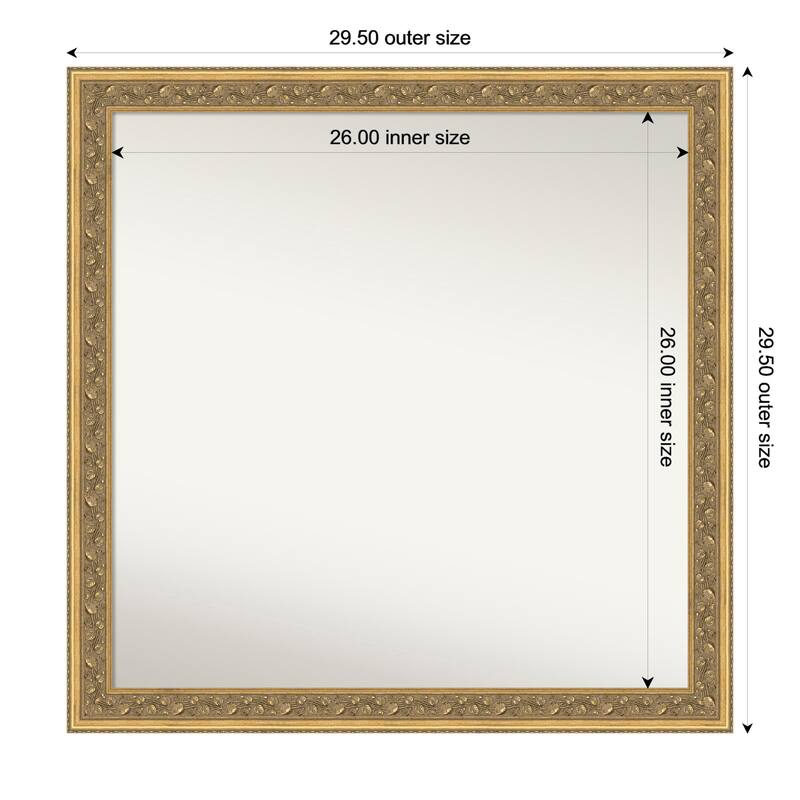 Carter Dark Gold Non-Beveled Wood Framed Bathroom Vanity Wall Mirror - Carter Dark Gold - 30 x 30 in