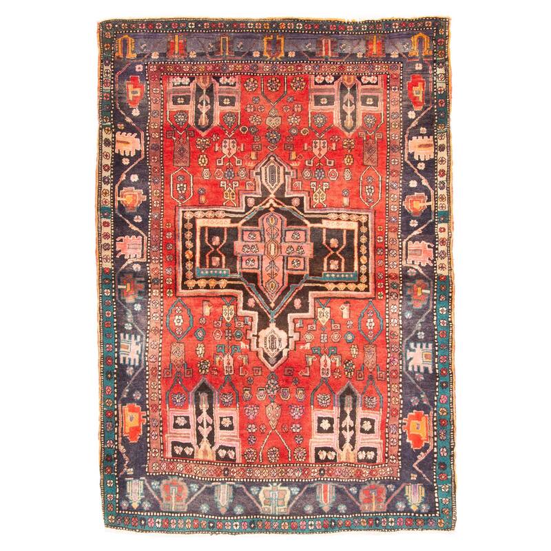 ECARPETGALLERY Hand-knotted Kayseri Red Wool Rug - 4'4 x 6'5