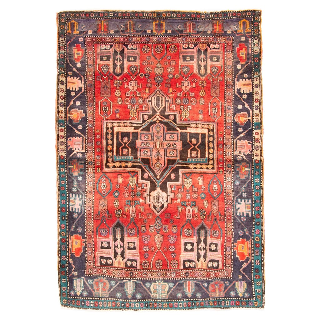 ECARPETGALLERY Hand-knotted Kayseri Red Wool Rug - 4'4 x 6'5