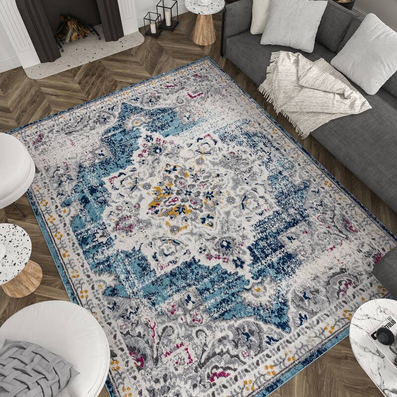 Gematria French Country Medallion Indoor Area Rug