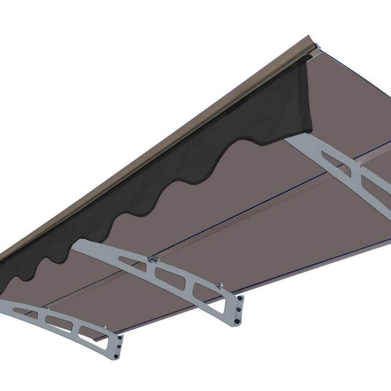 Wall-mounted window and door awnings for wooden wall rooms - Gray, Brown