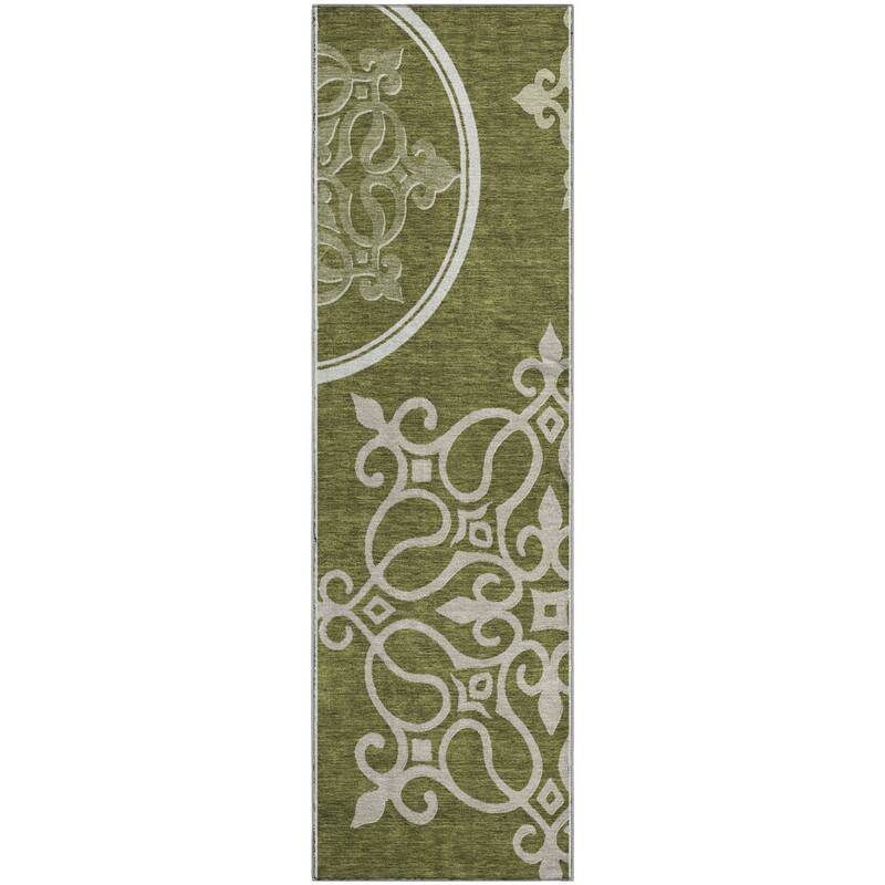 Premium Washable Super Soft Transitional Scroll Mayfield Rug