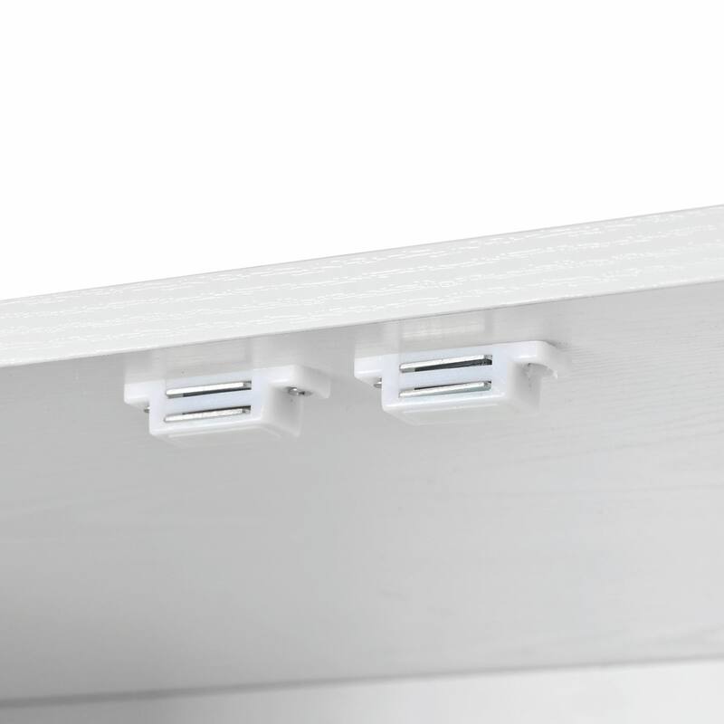 72" Tall Farmhouse Kitchen Pantry Cabinet, 8 Door Shelves, Curved Design Storage Cabinet with 3 Adjustable Shelves