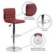 preview thumbnail 84 of 111, Modern Vinyl Stitch Back Adjustable Height Barstool - 16"W x 19"D x 35" - 44"H