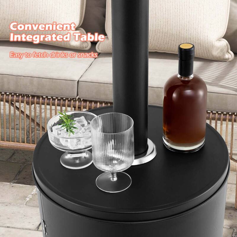 Costway 50,000 BTU Patio Heater with Wheels Round Table Design & - See Details