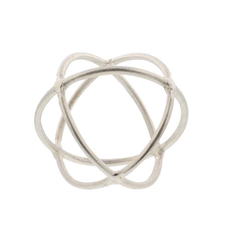 Silver Aluminum Modern Sculpture Geometric (Set of 2) - S/2 10", 8"D