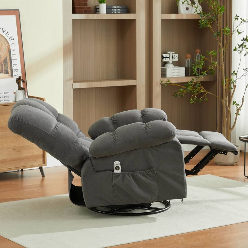 Massage Recliner Chair with Vibration and Lumbar Heating 350LB Capacity Swivel Rocker
