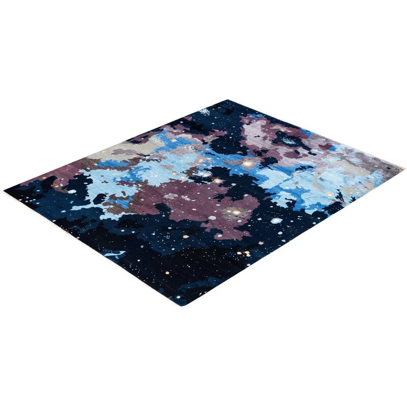 Ikat One-of-a-Kind Hand-Knotted Area Rug - Black, 8' 2" x 10' 2" - 8' 2" x 10' 2"