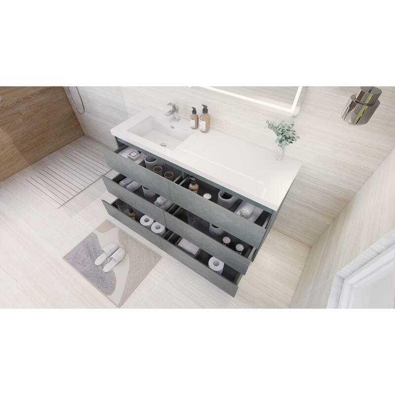 Aron 60'' Freestanding Vanity with Left Single Sink