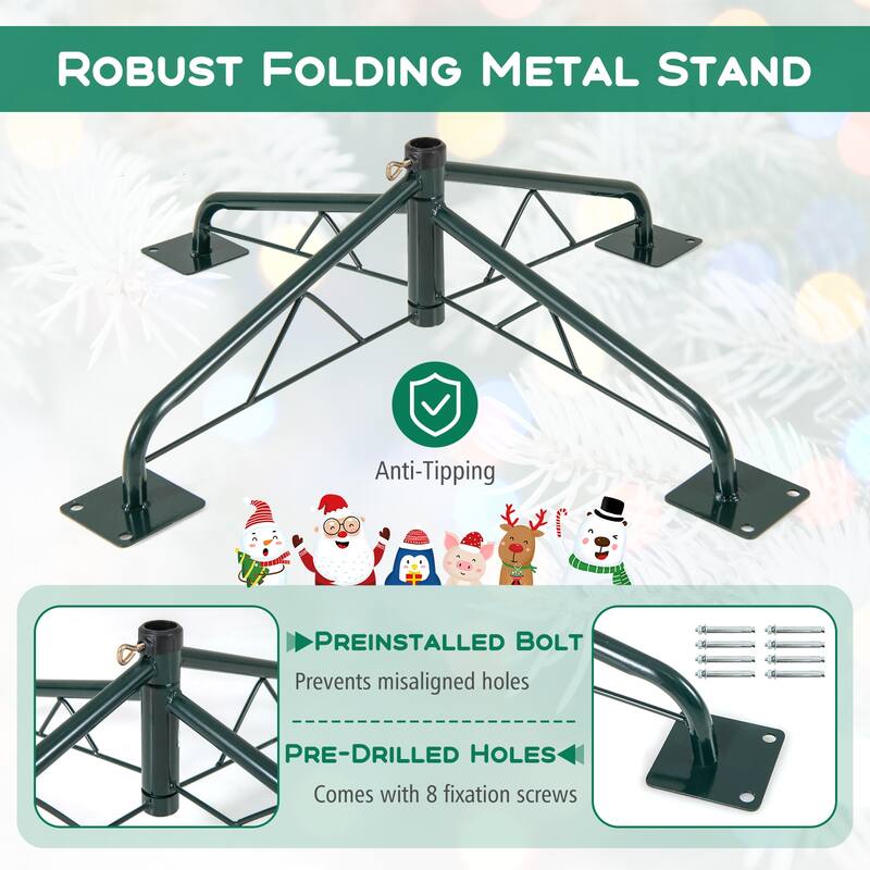 Costway 12 FT Pre-Lit Artificial Christmas Tree with 2840 Branch Tips - Green - See Details