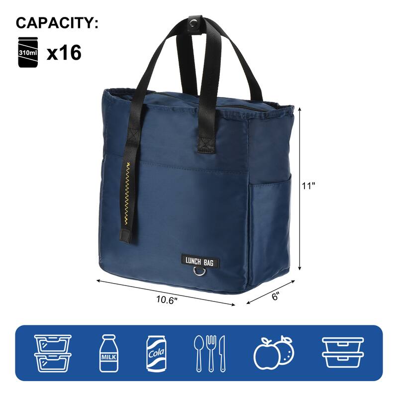 Insulated Lunch Bag Reusable Thermal Lunch Box Leakproof Cooler Bag - Cyan