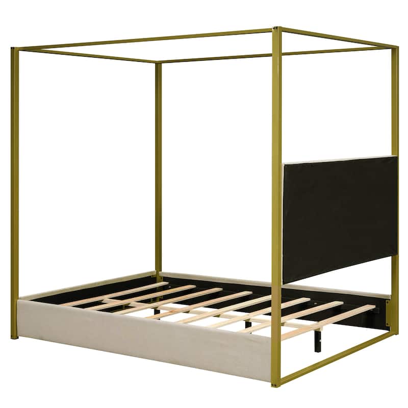 Queen Metal Canopy Platform Bed