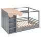 preview thumbnail 7 of 13, Full Size Platform Bed House Shaped Bed with All-in-One Wardrobe and Compartments, 3 Shelves & 2 Drawers Underneath, Grey