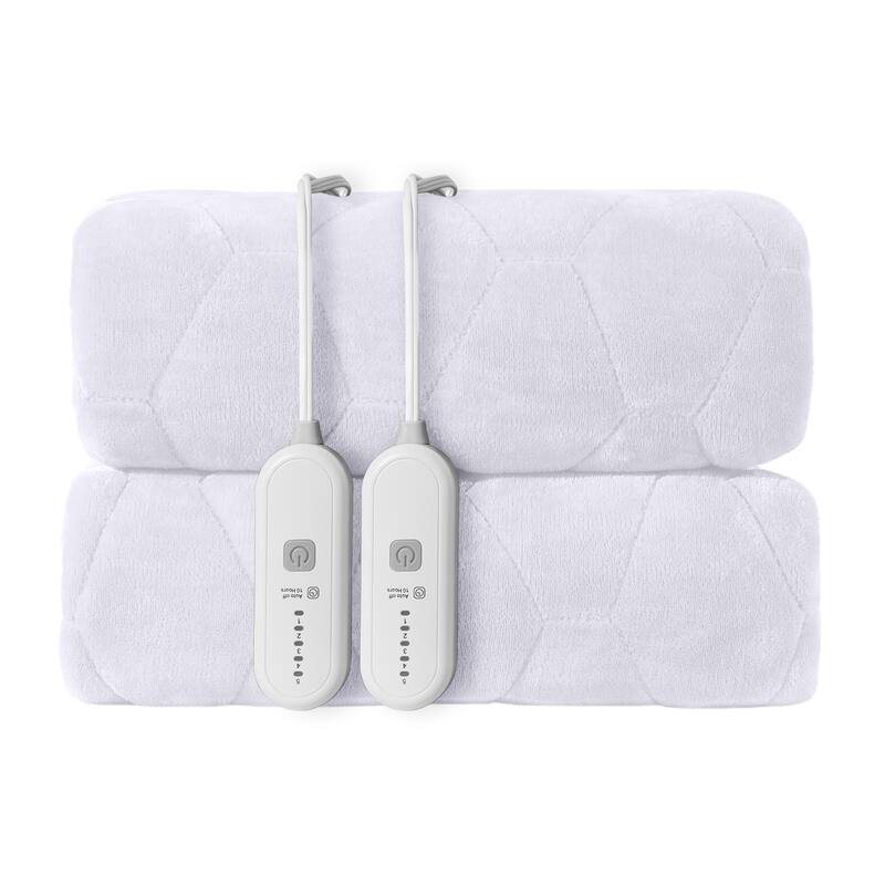 Flannel Electric Mattress Pad, Dual Control and Temperature Regulating