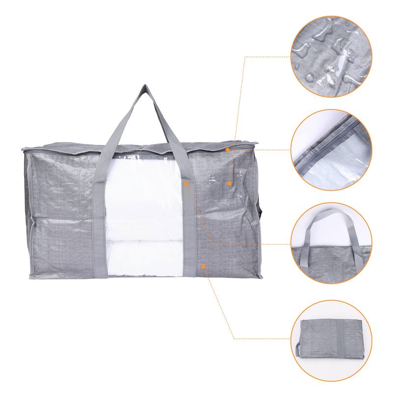 1 Pack Clothes Storage, Storage Bags, Moving Bags for Organizing Clothing, Comforters, Closet Organizers with Handles 27*14*15in