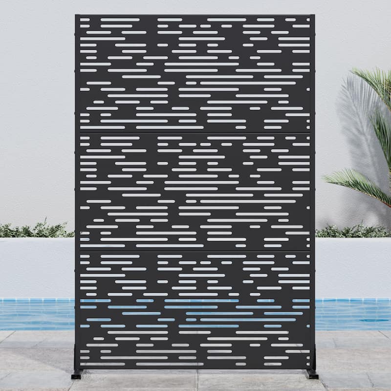 Outdoor Privacy Screen Metal Privacy Screen Panel Free Standing - 72*47