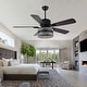 preview thumbnail 8 of 36, 52" Modern Indoor Reversible Crystal Drum Ceiling Fan with Remote Control and Light Kit Chrome
