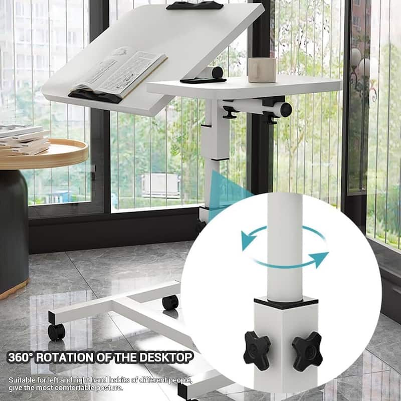 Height Adjustable Mobile Laptop Computer Table, Desk