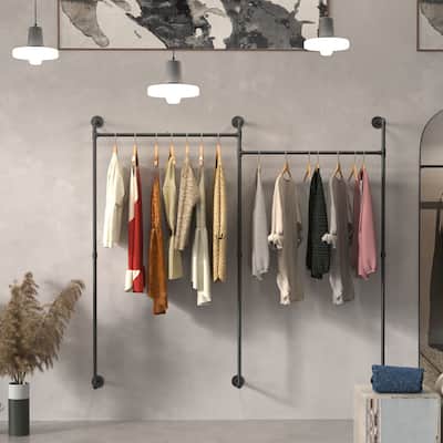 Industrial Pipe Wall Mounted Clothes Rack