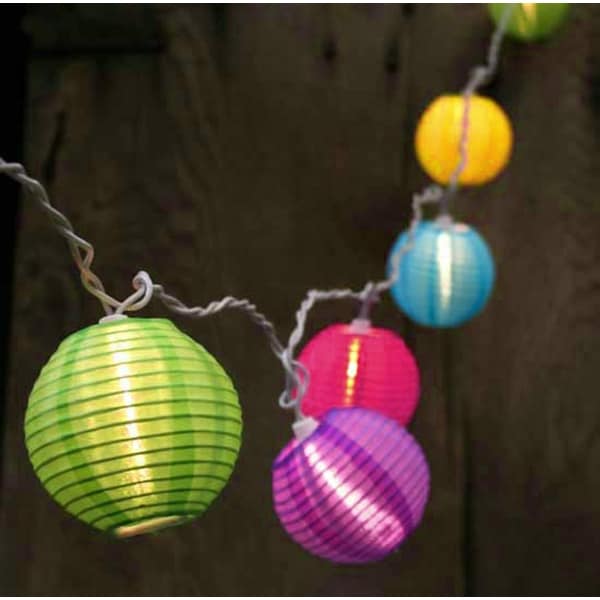 Set Of 10 Bright And Colorful Round Chinese Lantern Patio Set Of 10 Bright And Colorful Round Chinese Lantern Patio Lights White Wire Multi Colored Free Shipping On Orders Over 45 14469193
