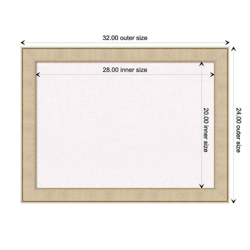 Classic Honey Silver Framed White Corkboard Bulletin Board - Board Size 28x20